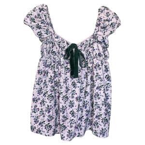 Free People Gaia Printed Tunic Floral Corduroy XS